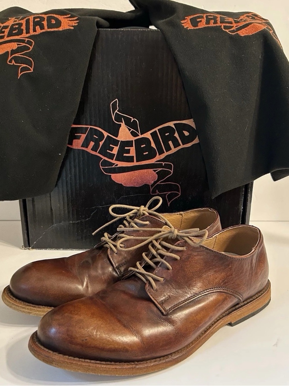 Freebird Mens Sloane Oxford Leather Dress Shoes Cognac Brown Size 8